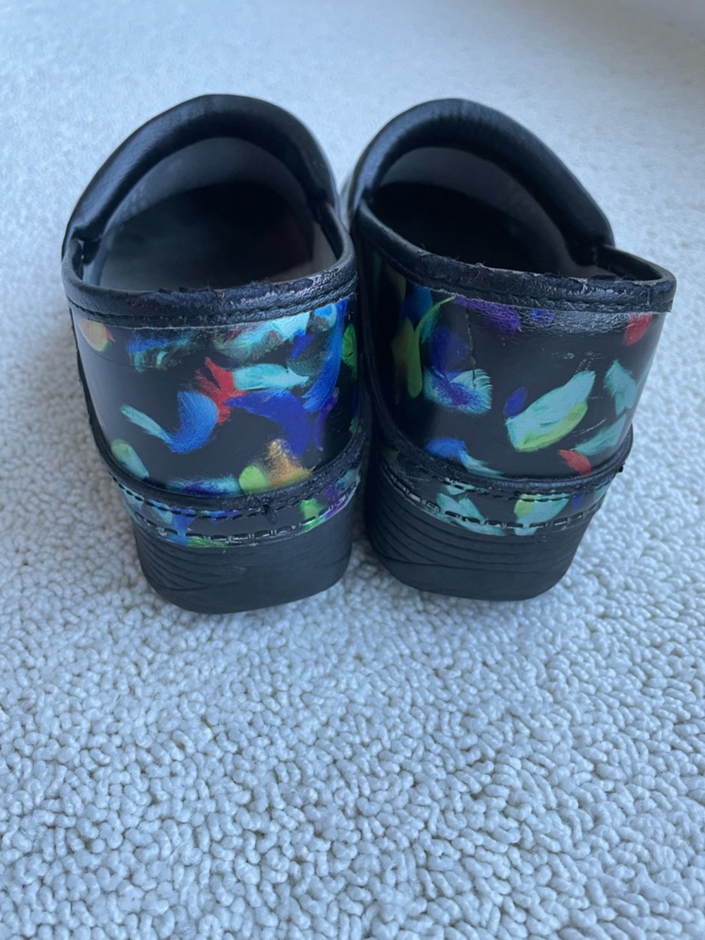 Dansko Multicolor Leather Clogs, Size 39 (8 1/2) - Picture 3 of 7